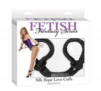 Фиксация унисекс черная Silk Rope Love Cuffs - интернет-магазине интимных товаров sexshot.ru с доставкой по Москве и России 