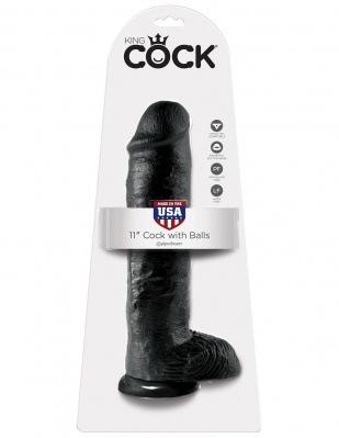 Фаллоимитатор на присоске черный King Cock - интернет-магазине интимных товаров sexshot.ru с доставкой по Москве и России 