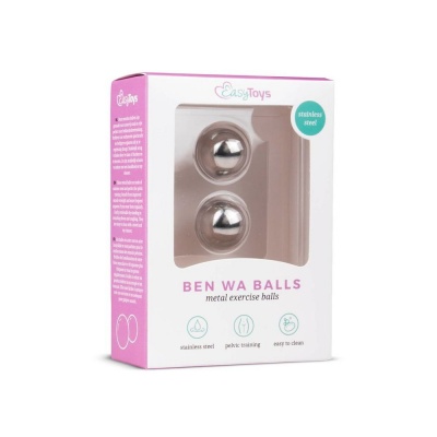 Вагинальные шарики Easytoys Silver Ben Wa Balls 19mm, серебряные ET076SIL - интернет-магазине интимных товаров sexshot.ru с доставкой по Москве и России 